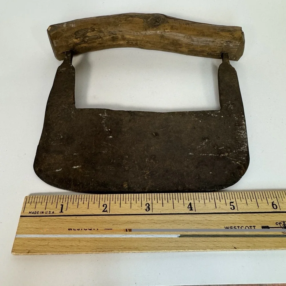Antique‎ Hand Forged Wood Branch Handle Herb Chopper Early American Farmhouse